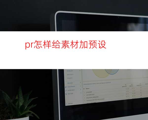 pr怎样给素材加预设