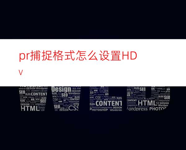 pr捕捉格式怎么设置HDV