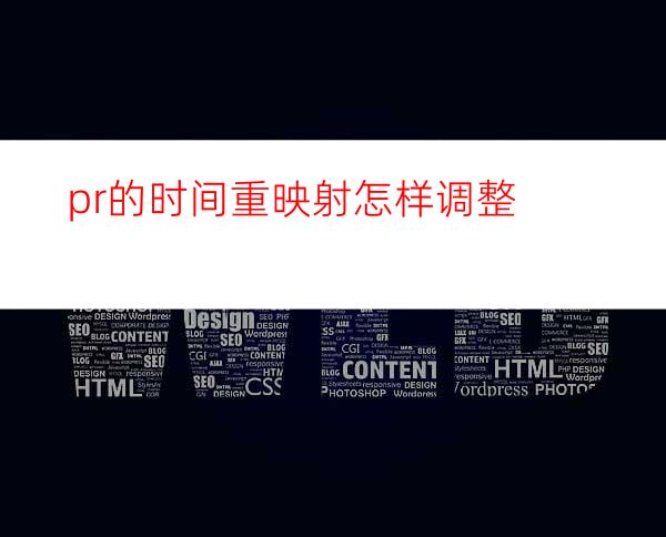 pr的时间重映射怎样调整