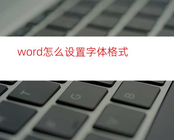 word怎么设置字体格式?