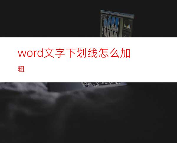 word文字下划线怎么加粗