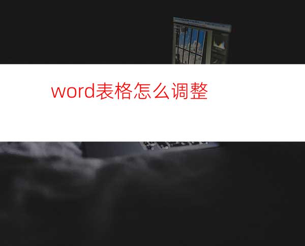 word表格怎么调整