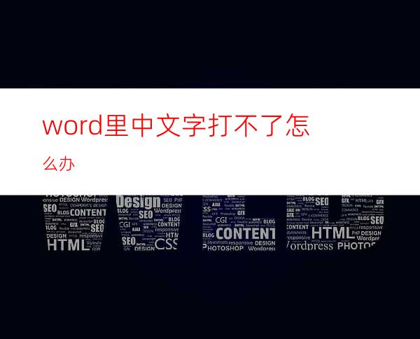 word里中文字打不了怎么办