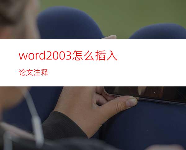 word2003怎么插入论文注释