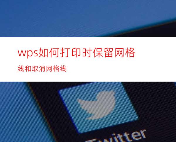 wps如何打印时保留网格线和取消网格线